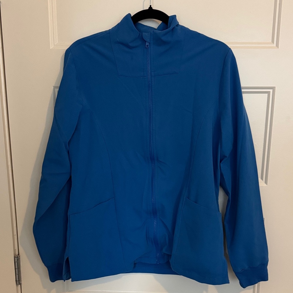 Mandala Blue Women's Lightweight Scrub Zip Jacket